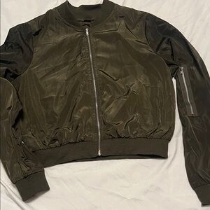 SHEIN Olive Green Teddy Jacket